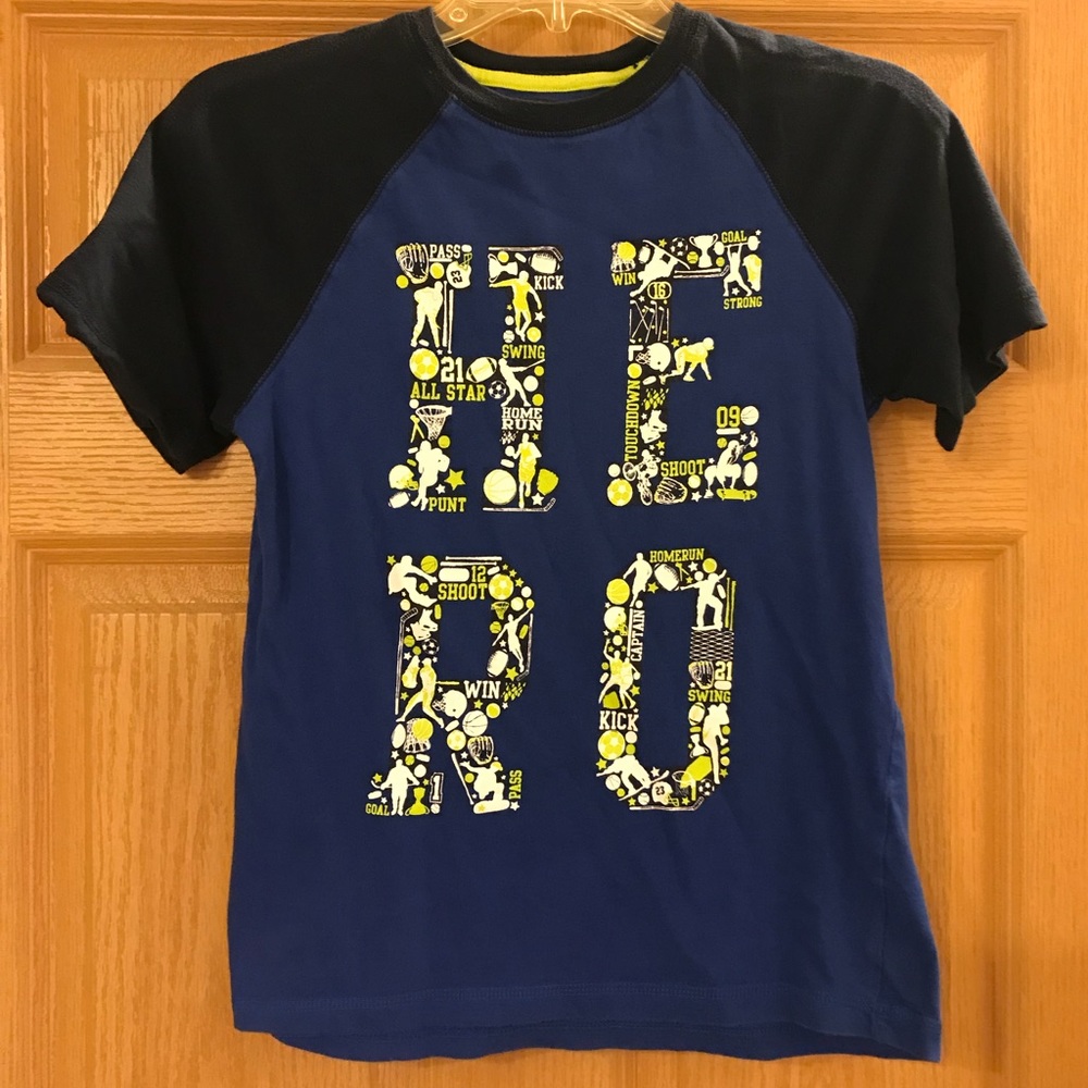 💘 5 for $8 💘 Boy’s T-Shirt - Navy Blue “Hero”